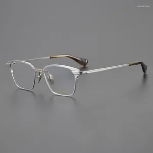 Sunglasses Frames Pure Titanium Big Face Men's Glasses Frame Retro Square Widen Ultralight Eyewear Myopia Optical Prescription Women