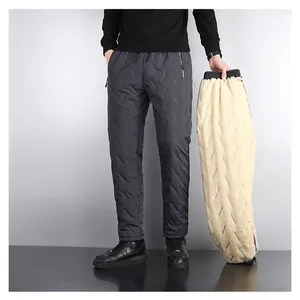 Pantaloni da uomo in pile da uomo inverno agnello piumino prevenzione del freddo peluche termico addensare pantaloni di cotone caldi impermeabili abbigliamento maschile