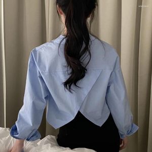 Women's Blouses Shirts Women Korean Style Simple Baggy Solid All-match Long Sleeve Chic Crop Tops Elegant Leisure Trendy S-3xl Comfort