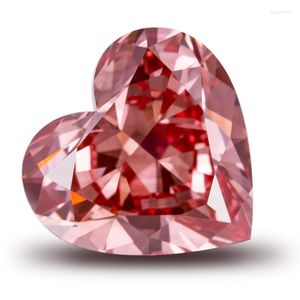 Pietre preziose sciolte a forma di cuore con diamante rosa coltivato in laboratorio CVD da 2 ct