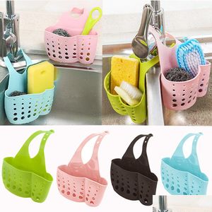 Storage Holders Racks Sink Drain Rack Shelf Sponge Holder Hang Basket Bag Soap Dish Drainer Kitchen Organizer Gadget Bathroom Acce Dhjwr