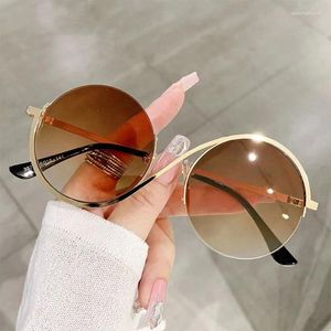 Sunglasses Small Frame Circular Shape Women Brand Designer Metal Sun Glasses Lady Outdoor Travel Eyewear UV400