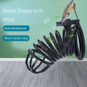 Vibratori Black Snake Cage Chastity Lock Chastity Cleaner Giocattoli sexy del sesso per gli uomini Giocattoli del sesso Vincolante del pene Prodotto del sesso 231121