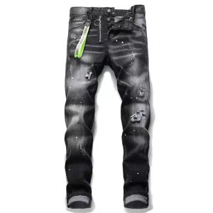 Qnpqyx Новые дизайнерские джинсы мужские брюки льны льня
