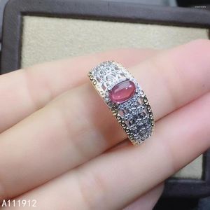 Cluster Rings KJJEAXCMY Fine Jewelry Natural Garnet 925 Sterling Silver Adjustable Gemstone Women Ring Support Test Classic