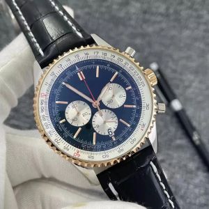 U1 Top AAA Bretiling B01 Высококачественные часы NAVITIMER с кожаным ремешком из стали 3A Мужские часы Sport Japen VK Кварцевый хронограф Модные наручные часы relojes para hombre J573