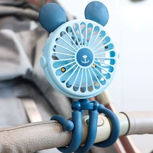 Barnvagnsdelar Tillbehör Portable Barnvagnsfläkt Personlig skrivbord Handhållen Baby Bed Car Seat Fan USB Laddningsbar fläkt Mini Barnvagn Tillbehör Summer Cooler 230421