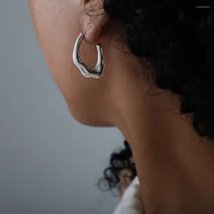 Hoop Earrings Stainless Steel Gold Color Silver For Women Geometric Ear Rings In Korean
