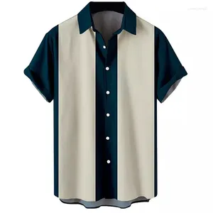 Camisas casuais masculinas camisa verão camiseta acampamento trevo manga curta impressão gráfica colorida magro ajuste esportes botão livre roupas moda 5xl