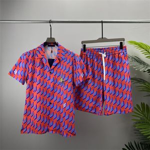 1 Moda estiva Tute da uomo Pantaloni da spiaggia Hawaii Set Camicie firmate Stampa Camicia per il tempo libero Uomo Slim Fit Consiglio di amministrazione Manica corta Beachsq88