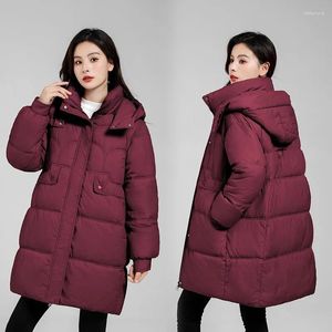 Women's Trench Coats Thick Warm Down Cotton Padded Jacket Autumn Winter Coat Women Plus Size Puffer Long Parka Hooded Sleeve Korean