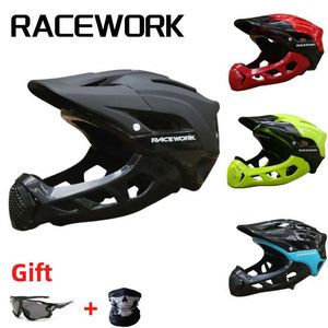 Capacetes de ciclismo RaceWork Bicycle Helmet Bike MTB Mountain Road Adequado para adultos homens e mulheres Bapa de segurança de ciclismo respirável Equipamento de pilotagem J0422