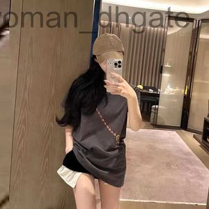 Women's T-Shirt Designer Xiaoxiangjia 23 Spring/Summer American Leisure Xiaoxiangfeng Marshal Pink Chain Bag T-shirt 6C3F