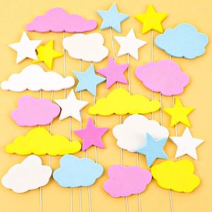 Party Supplies EVA Stereo Cloud Card Moon Five Pointed Star Baking Cake Decoration Happy Birthday Tools Wedding Diy Cute Girl