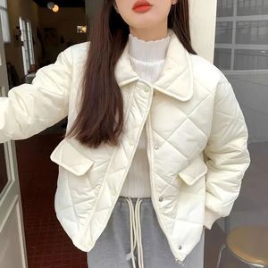 Women's Jackets Lucyever Women Autumn Winter Short Parkas Korean Beige Lightweight Down Cotton Jacket Woman College Style Loose Padded Coat 231122