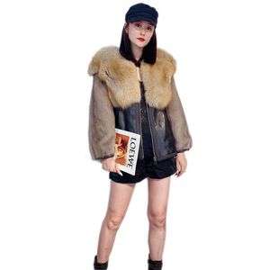 Women's Fur & Faux 2023 Ladies Winter Real Sheep Leather Coat Thickening Warm Genuine Jacket