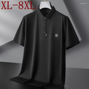Men's Polos 8XL 7XL 6XL 2023 Summer Hip Hop Printed Polo Shirt Men Clothing High End Loose Mens Shirts Casual Breathable Chemise Homme