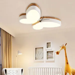 Luzes de teto do norte da Europa lâmpada criativa dos desenhos animados Makaron luz em forma de borboleta lâmpadas de quarto para luminárias de quarto infantil