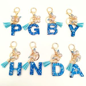 Schlüsselanhänger mit Anfangsbuchstaben für Mädchen und Frauen, süßer Schmetterlings-Herz-Schlüsselanhänger für Rucksack, Schultasche