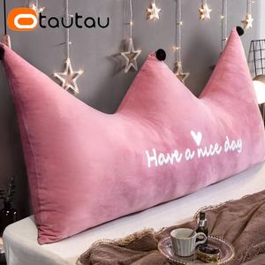 Cushion/Decorative Pillow OTAUTAU Princess Prince Cute Crown Bed Cushion Cover Soft Decor Headboard Back Pillow Case Washable Long Zipper KD007 231122