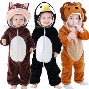 Rompers Baby Kigurumi Lion Cat Animal Cosplay Costume Winter Plush Jumpsuit for Toddler Boys 1〜2 3 4年の女の子の衣装231121