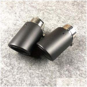 Silenciador Real Matte Fibra de Carbono para Akrapovic Dicas de Escape Carro Er Styling 1 Pcs Drop Delivery Mobiles Motocicletas Peças Sistema Dhyqc