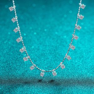 Edlen Schmuck Sterling Silber Shiny 3Ct/9Ct Iced Out Diamant Choker Halskette Schöne Moissanit Anhänger Halsketten Für Frauen