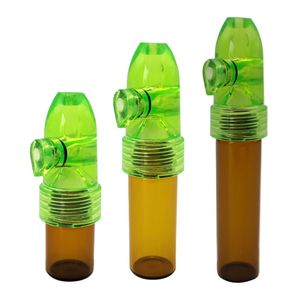 Cam Snuff Mermiler Snatort Bottle Sigara Boruları Hap Kılıf Konteynerleri Kit Taşınabilir Sniff Cep Dayanıklı Snuffer Snort Depolama Karışımı Renk