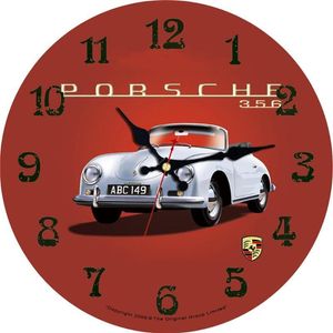 Wanduhren, Autos, 30,5 cm, runde Uhr, Motorsport-Thema, rotes Auto, Garage, Retro, Vintage, Zuhause, nicht tickend, geräuschlos, Dec247S