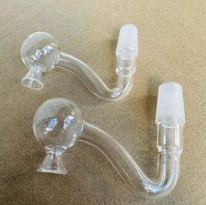 Ball Shape Clear Pyrex Glass Oil Burner Pipes 10mm 14mm 18mm Male Female Clear Spoon Hand Pipe Smoking Accessories ZZ