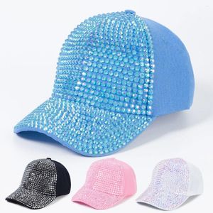 Ball Caps Kadın Elmas Kakma Kapağı Rhinestone Beyzbol Kadın Ayarlanabilir Günlük Dış Moda Sokak Giyim Şapka Dans Caz Hip-Hop