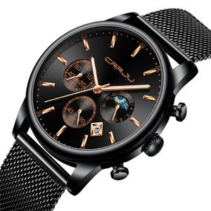 CRRJU 2266 Quartz CWP MEN MENS Titta på Selling Casual Personality Watches Fashion Popular Student Wristwatches With Rostless Steel 249G