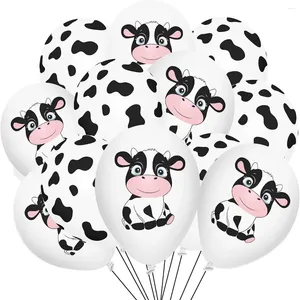 Decoração de festa Balões de látex com estampa de vaca fofa, suprimentos de aniversário de fazenda para crianças, chá de bebê, decoração, conjuntos de balões pretos e brancos