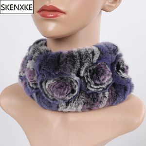 Sciarpe Donna Elasticità Fiore Vera Pelliccia di coniglio Rex Sciarpa Naturale Calda Pelliccia di coniglio Rex Fascia Lady Inverno Vera pelliccia di coniglio Rex Sciarpe 231121