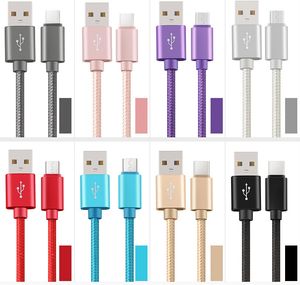 Snabbladdning 1m 2m 3m Typ C-kablar USB-C Micro USB Data Charger Cable för Samsung S10 S20 S22 S23 Huawei HTC LG Android-telefon