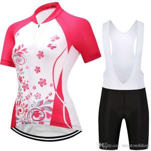 Summer Flower Women MTB Bike Cycling Clothing Breathable Mountian Bicycle Clothes Ropa Ciclismo Quick-Dry Cycling Jersey Sets2894
