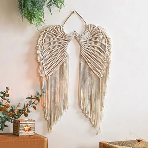 Tapissries Angel Macrame Wall Hanging Large Macrame Tapestry Bohemian Art Home Girls Kids Room Decoration Bedroom Nursery Decor Gift 231122