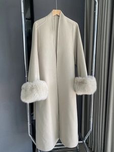Women's Fur Faux Fur Famous design fashion detachable natural fox fur trench overcoats winter women"s long real fur coats natural fur jackets 231122