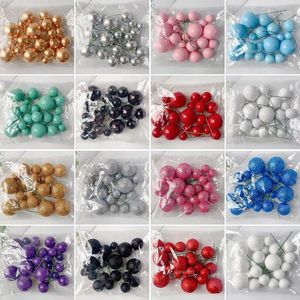 Forniture per feste 20 pezzi Cake Topper Ball Set 2 cm-4 cm Sfere Decorazione di compleanno di Natale fai-da-te per festeggiare palline glitterate di nozze