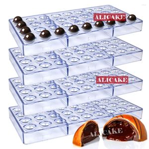 Bakningsverktyg 4st Set Chocolate Mold Polykarbonat Hemisfär sfär 20mm Candy Bonbons Mold Professional Pastry Confectionery