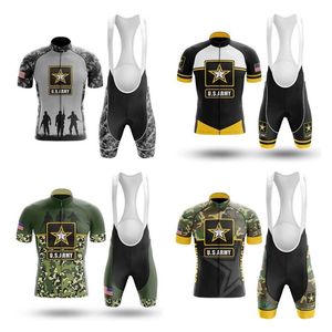 2022 US Army Cycling Team Jersey Bike Shorts Bib Set Ropa Ciclismo MenS MTB Shirt Summer Pro Bicycling Maillot Bottom Clothing285i