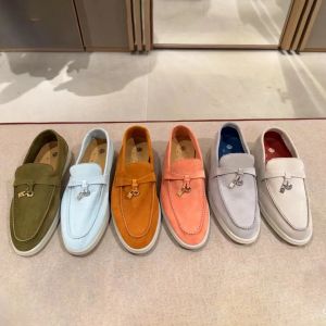 NEW Dress Shoes loro Summer Charms Walk Moccasins for women piana Designers loafer men Office Career travel Size 32-46 Casual shoe kid Leather sneaker sandals 43