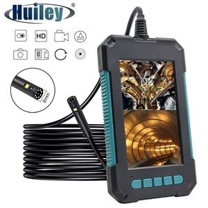 Plumb Fittings Dual Lens Video Industrial Endoscope IP67 Waterproof Camera Borescope Car Repair Inspection HD Large Screen Hard Cable 230422