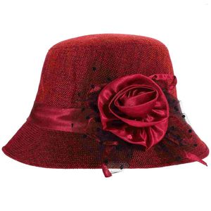 Berretti Cappello termico da donna Top versione coreana Berretto caldo Secchio di lino per esterni di mezza età