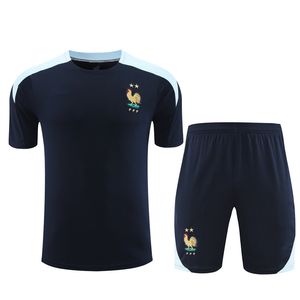 2024 2025 Erkek ve Çocuklar Fransız Kısa Kollu Futbol Terzini Futbol Jersey Üniforma 24 25 MBAPPE Benzema Spor Giyim Eğitim Takım Sweatshirt