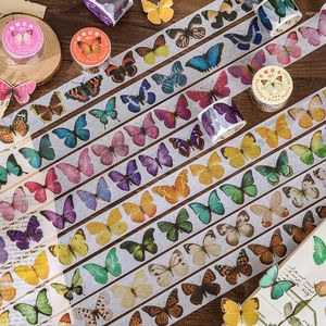 Gift Wrap JIANQI 30mm 2m Vintage Butterfly Washi Tapes 35cm Cycle DIY Scrapbooking Decor Junk Journal Collage Stationery Craft