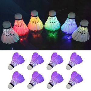 Badminton Ball Ball Ball Goose 4/8pcs Head Training Lighting Colorful Badminton Feather Luminous Outdoor Shuttlecock Night Sports Entertainment 231120