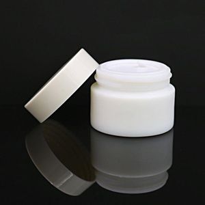 20G 30G 50G Glass Jar White Porcelain Cosmetic burkar med inre PP -foderöverdrag för läppbalsam Face Cream WGXMG