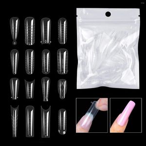 Unghie finte 60 Pz / borsa Estensione rapida Punte per stampi per unghie finte Forme acriliche a copertura totale Set di strumenti per manicure in gel UV