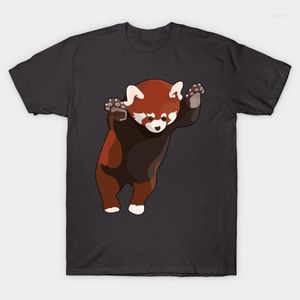 Herrarna t-skjortor män t-shirt röd panda björn upphetsad. Tshirt kvinnor skjorta